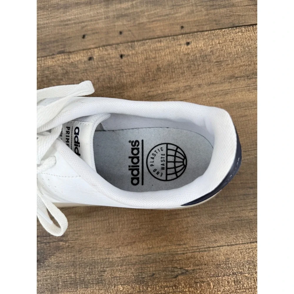 Adidas Advantage Ecogrind Men's White Low Top Sneakers‎ Shoes White/Navy Sz 10.5